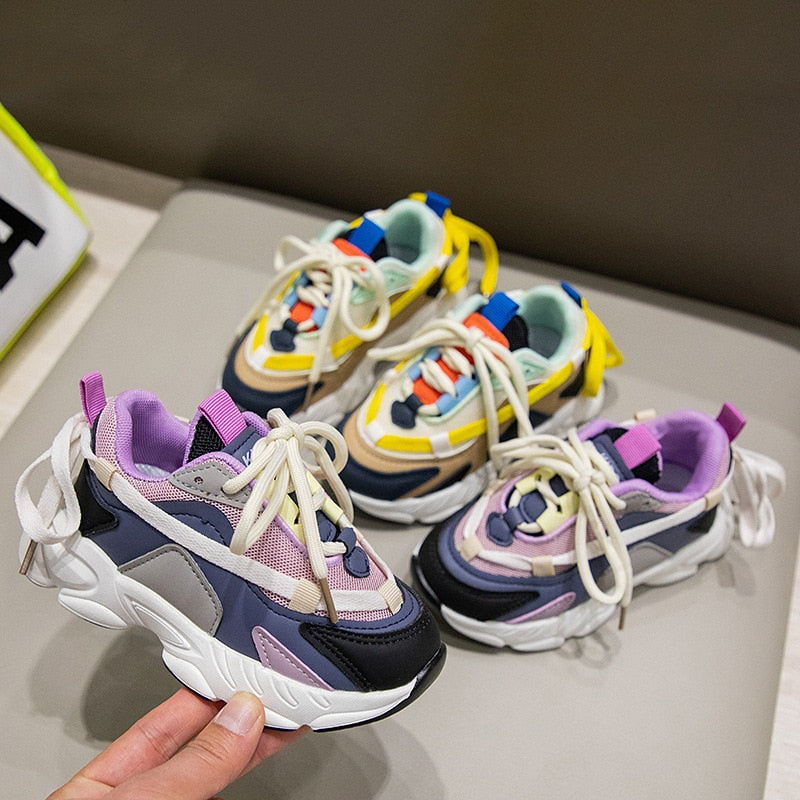 Colorful Platform Laced Trendy Sneaks