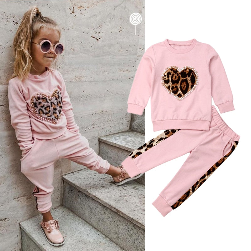 Pink Leopard sweetHEART set - The Childrens Firm