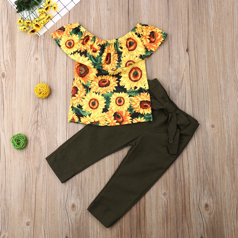 Sunflowers & Olives Outfit Set - The Childrens Firm