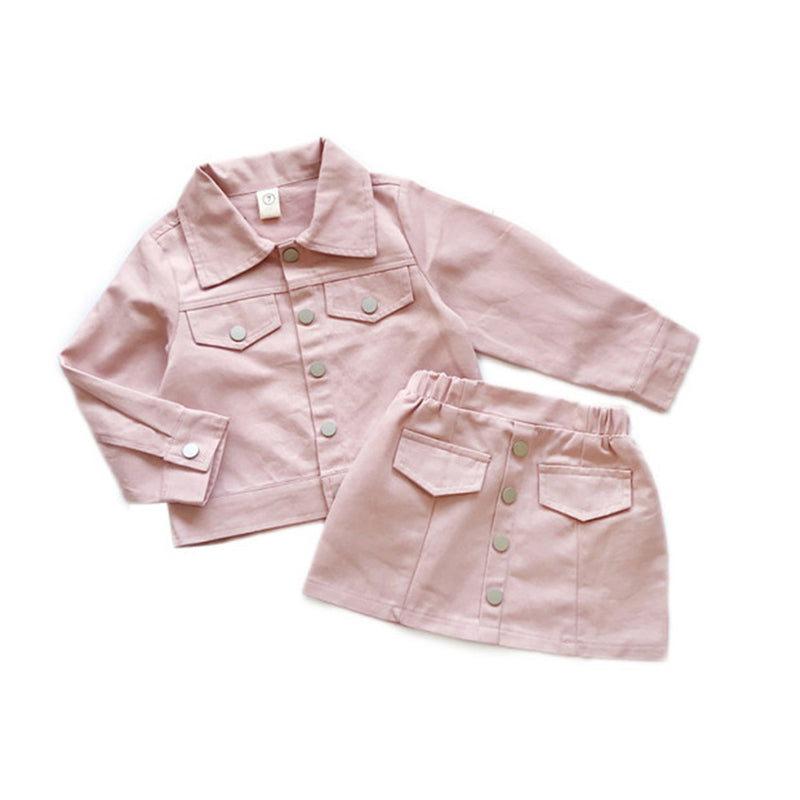 Two Piece Jean Jacket & skirt set - The Childrens Firm