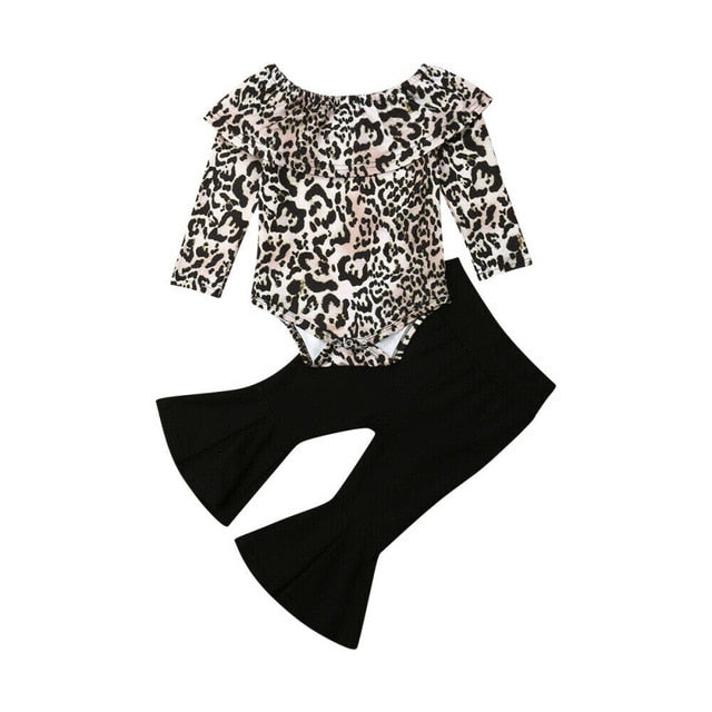 Leopard Flare Pants Outfit Set - The Childrens Firm