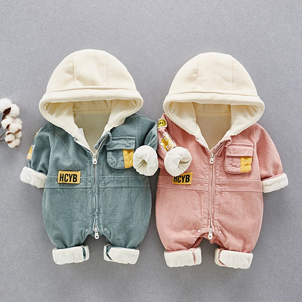 Hooded Wool Outdoor Baby Romper - The Childrens Firm