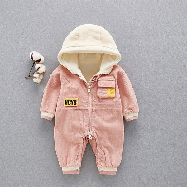 Hooded Wool Outdoor Baby Romper - The Childrens Firm