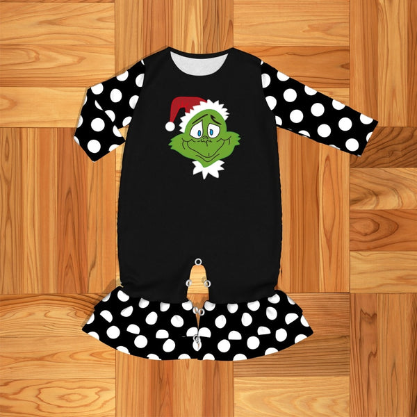 Baby Grinch Polka Dot Jujmpsuit - The Childrens Firm