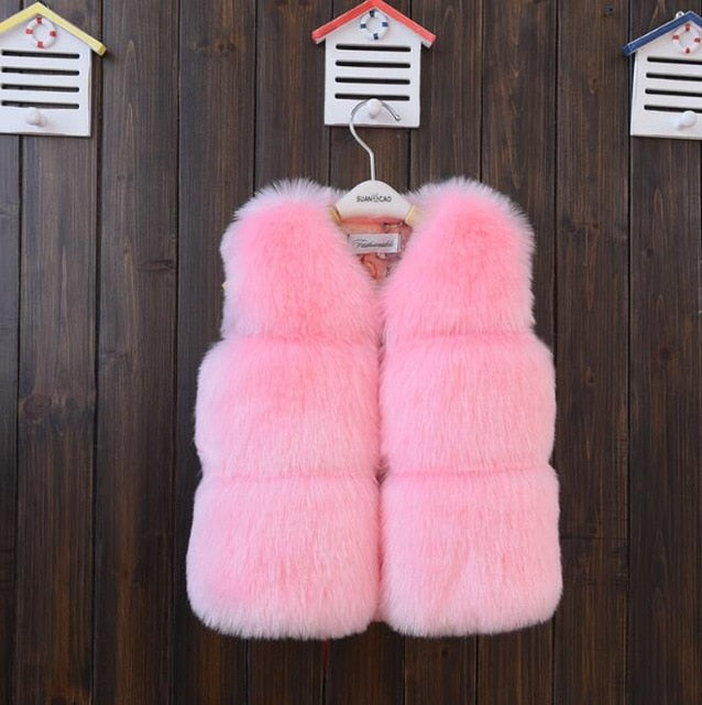 Posh Baby Faux Fur Solid Color Vest - The Childrens Firm