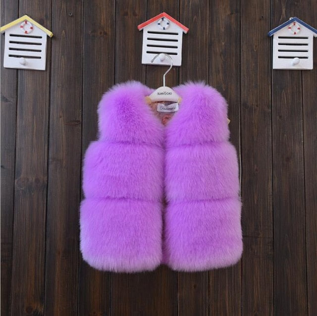 Posh Baby Faux Fur Solid Color Vest - The Childrens Firm