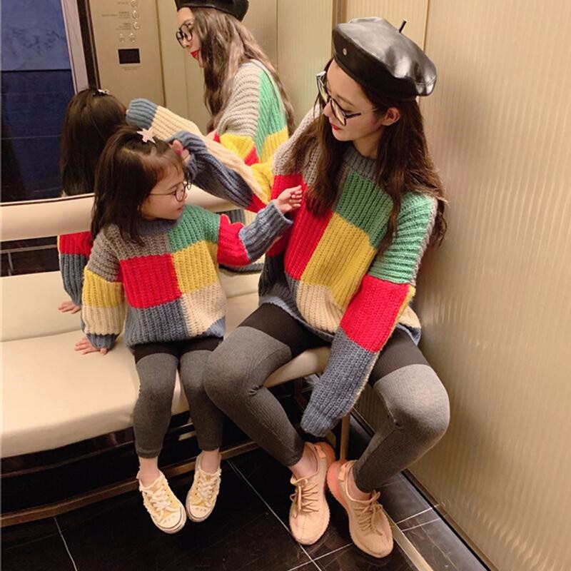 Retro ColorBlocking Matching Sweaters - The Childrens Firm