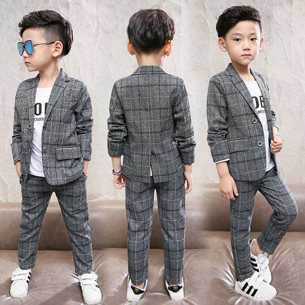 Plaid Formal Boys Suit - The Childrens Firm