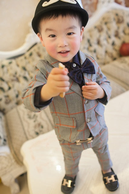 Baby gentleman Plaid Suit - The Childrens Firm