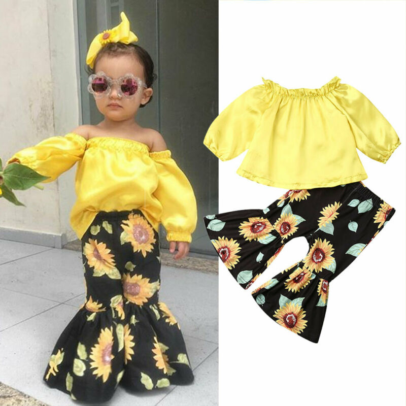 Sunflower Yellow Bell Bottom Set - The Childrens Firm