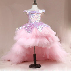 Sequin Layered Tulle Tutu Gown