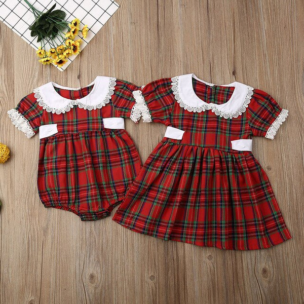 Matching Sister Xmas Dress Plaid - The Childrens Firm