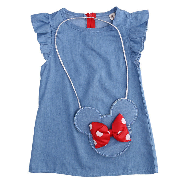 Minnie Mouse Denim Dress with matching Bag - The Childrens Firm