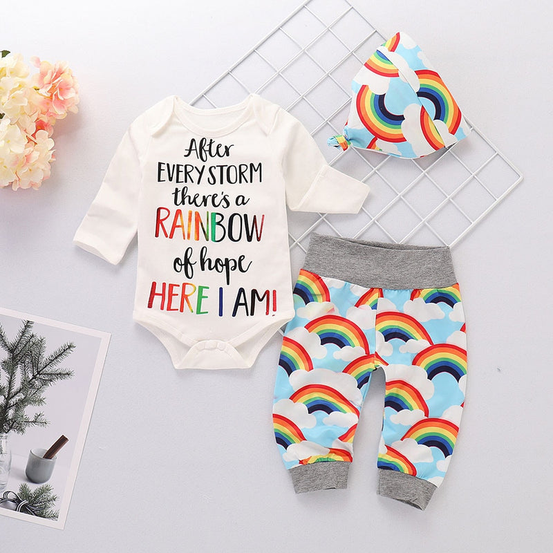 Rainbow Baby 3pc Outfit Set - The Childrens Firm