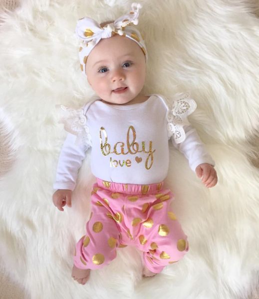 Pink & Gold Baby Love Set - The Childrens Firm