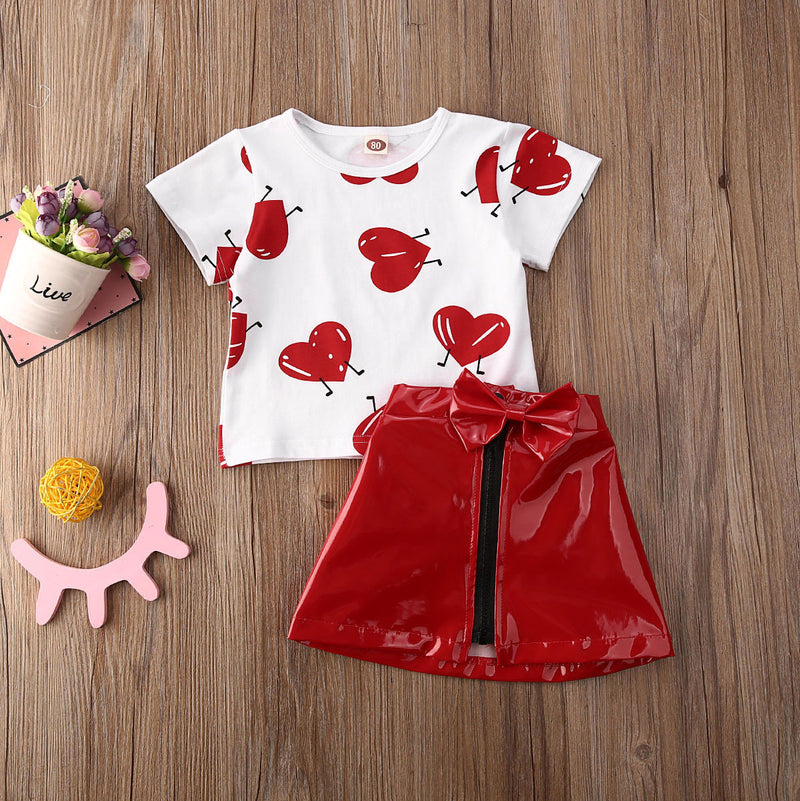 Valentine Leather Skirt Set - The Childrens Firm