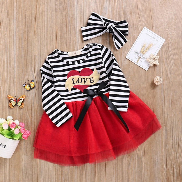 Love Striped Dress - The Childrens Firm
