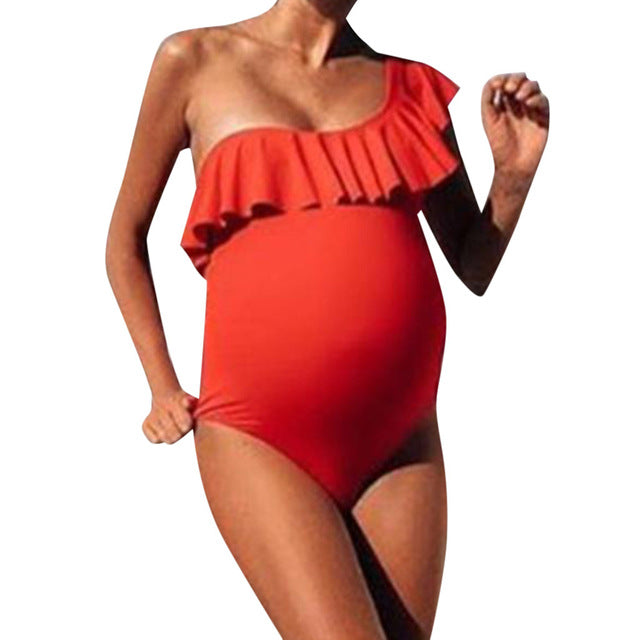 Ruffle Oneshoulder Maternity Swimsuit - The Childrens Firm