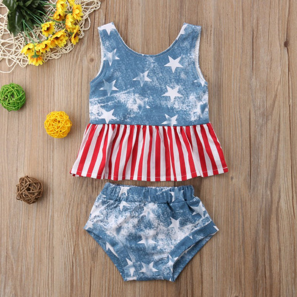 Faded Fourth Of July Sunsuit - The Childrens Firm