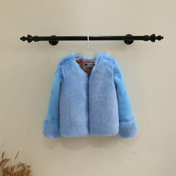 Elegant Winter Faux Fur Baby Girls Jacket