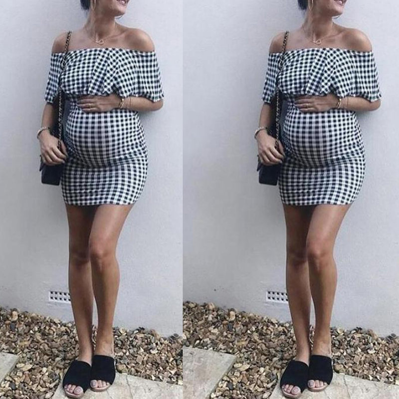 Checkerboard Maternity Dress - The Childrens Firm