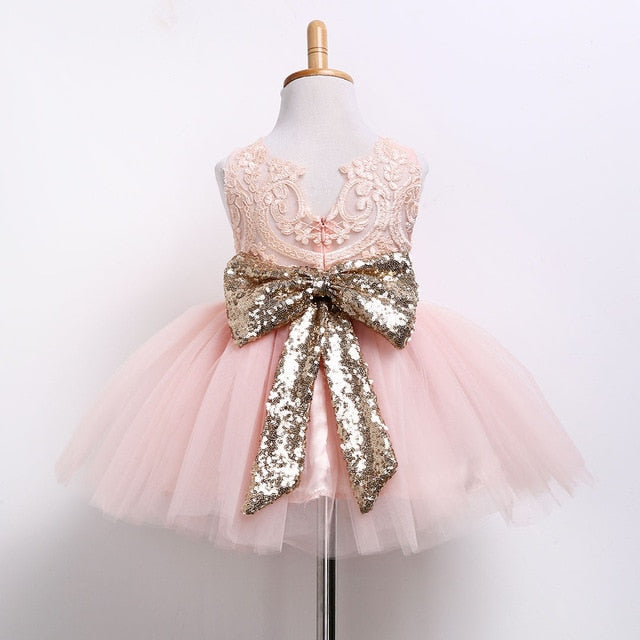 Sequins Bow Couture Gown