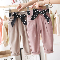 Casual Glam Poka Dot Bow Trousers - The Childrens Firm