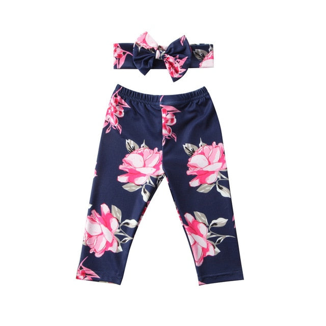 Floral Bottoms with Headband - The Childrens Firm