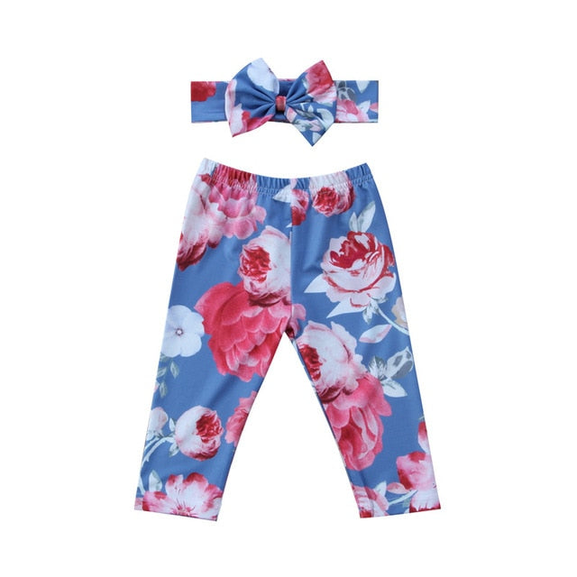 Floral Bottoms with Headband - The Childrens Firm
