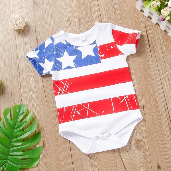 Fourth Of July Solid Romper - The Childrens Firm