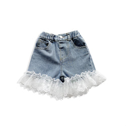 Lace Denim Shorts - The Childrens Firm