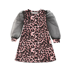 Leopard Mesh Classic Dress - The Childrens Firm