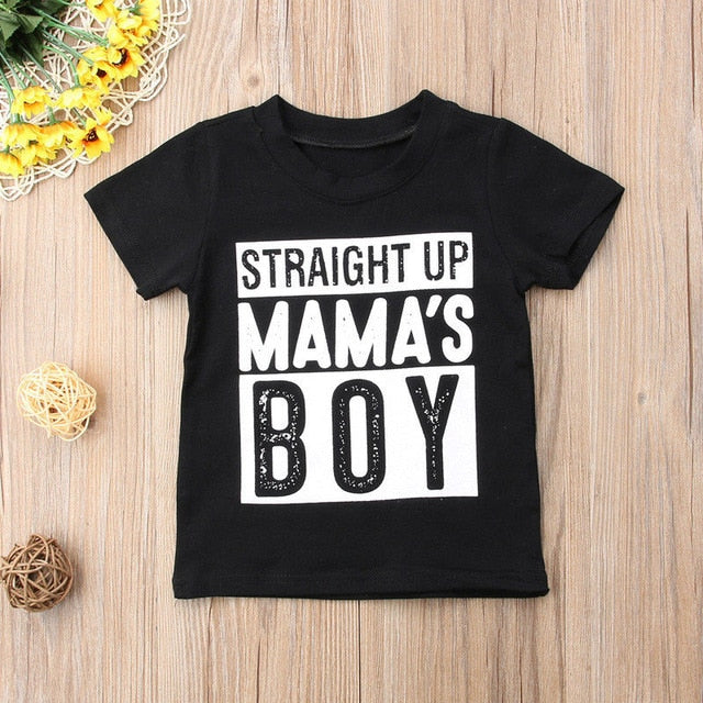 Straight Up Mamas Boy Tee - The Childrens Firm