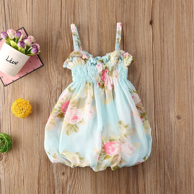 Ruffled Baby Floral Sleeveless Dress - The Childrens Firm