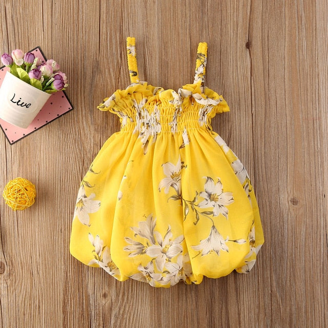 Ruffled Baby Floral Sleeveless Dress - The Childrens Firm