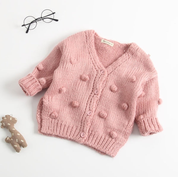 Fuzzy Ball Cardigan - The Childrens Firm