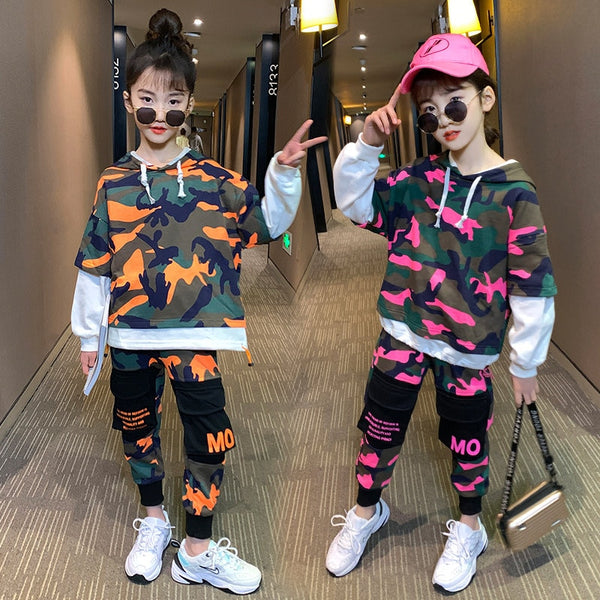 Neon Camo Hoodie Set