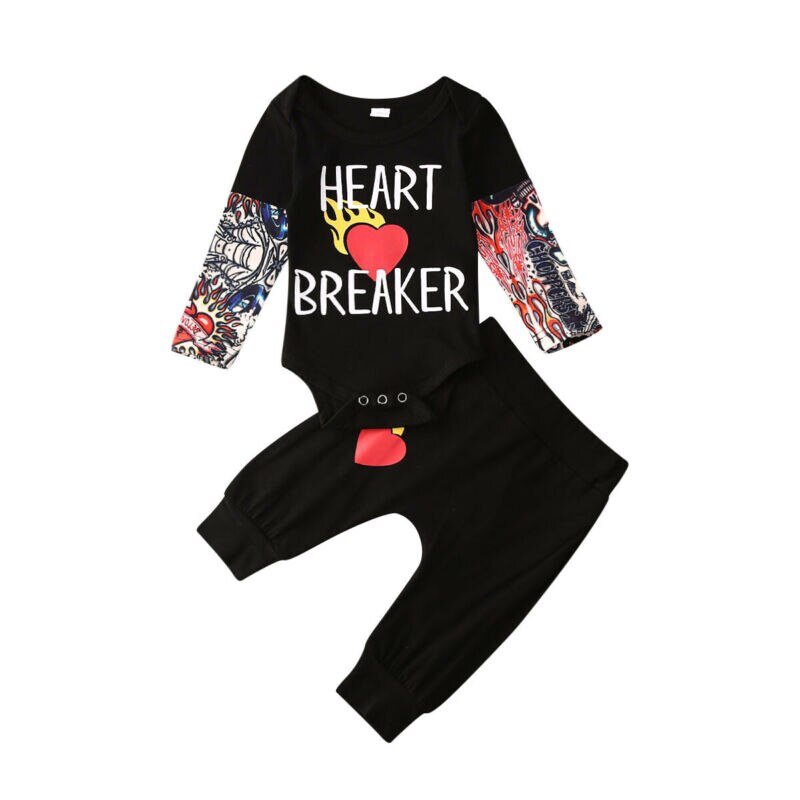 Heart Breaker Graphic Long Sleeve Set