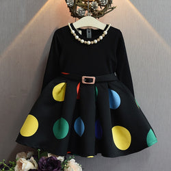 Colorblocking Polka Dot Dress