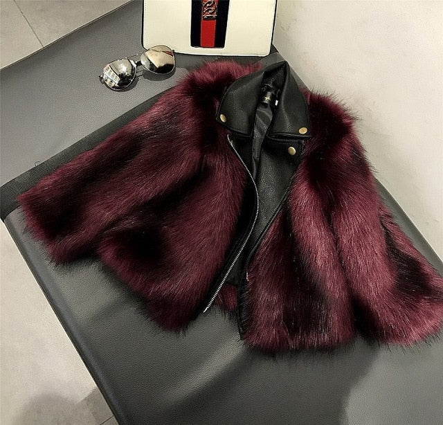 Moto Furry Coat