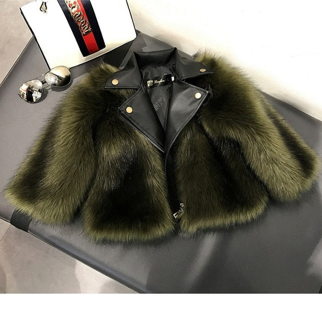Moto Furry Coat
