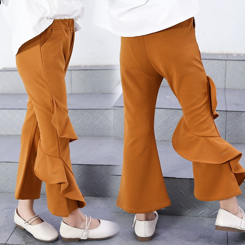 Petal Draped Flare Pants