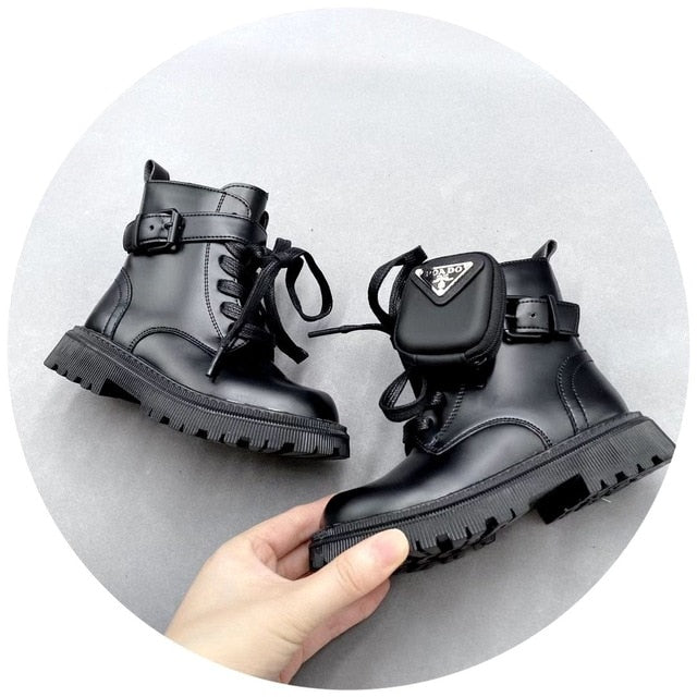 Trendy Black Combat Boots