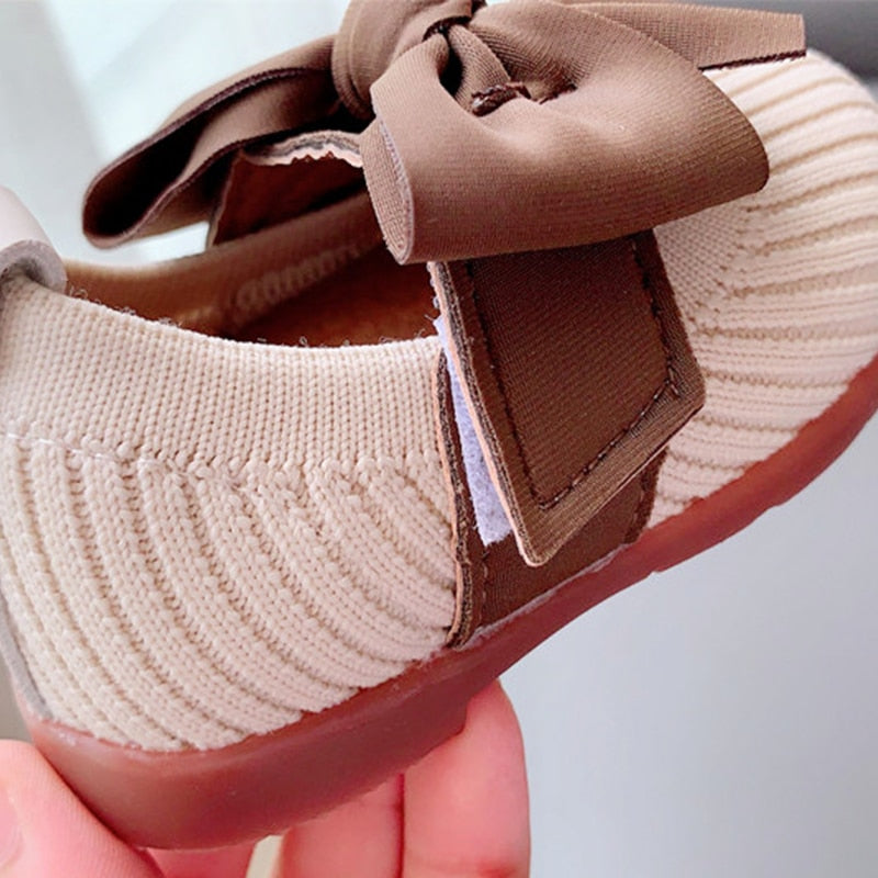 Suede Classic Bow Knitted Flats