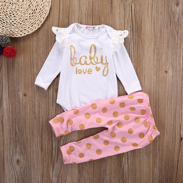 Pink & Gold Baby Love Set - The Childrens Firm