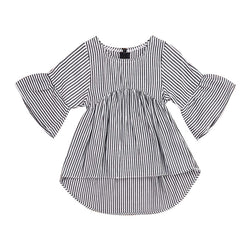 Lovely Girls Ruffles Long Sleeve Striped Blouse - The Childrens Firm