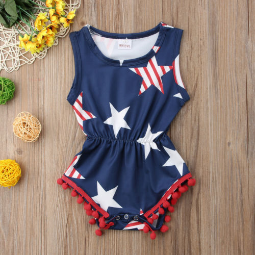 Red White & Stars Romper - The Childrens Firm