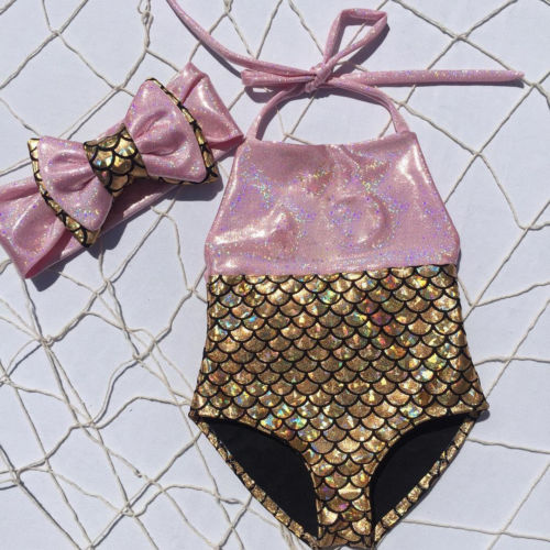 Pink Holographic Bathing Suit - The Childrens Firm
