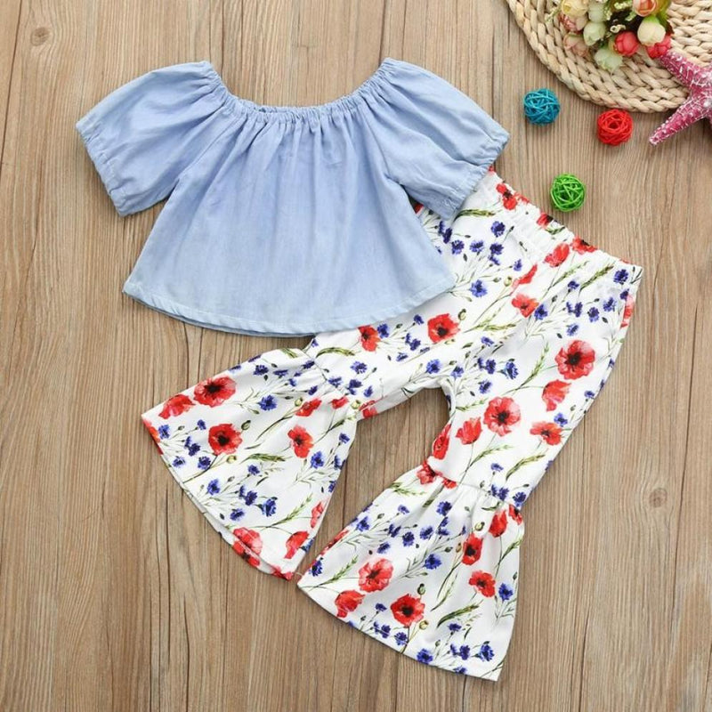 Red White & Blue Floral Set - The Childrens Firm