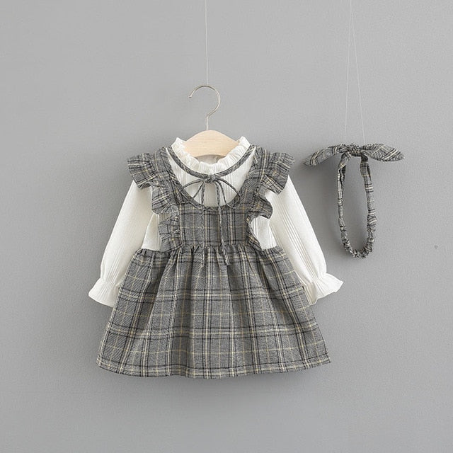 Long Sleeve Gray Dreams Dress - The Childrens Firm